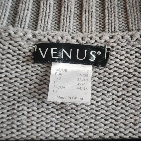 Venus Womens Cardigan Sweater Button Front Long Sleeve Cable Knit Gray Size S - Picture 5 of 9